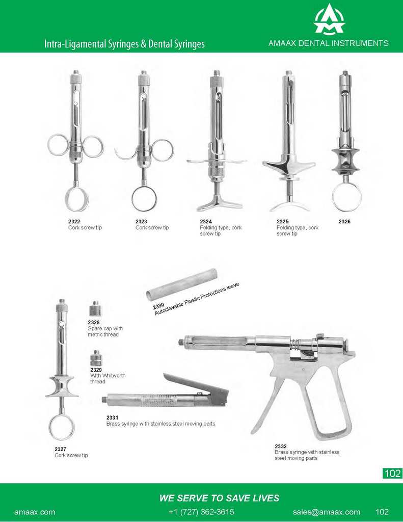 D102 Intra-ligamental syringe and dental syringe