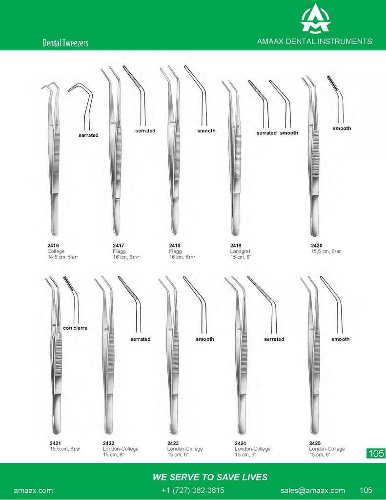 D105 Dental tweezers college flagg landgraf london-college