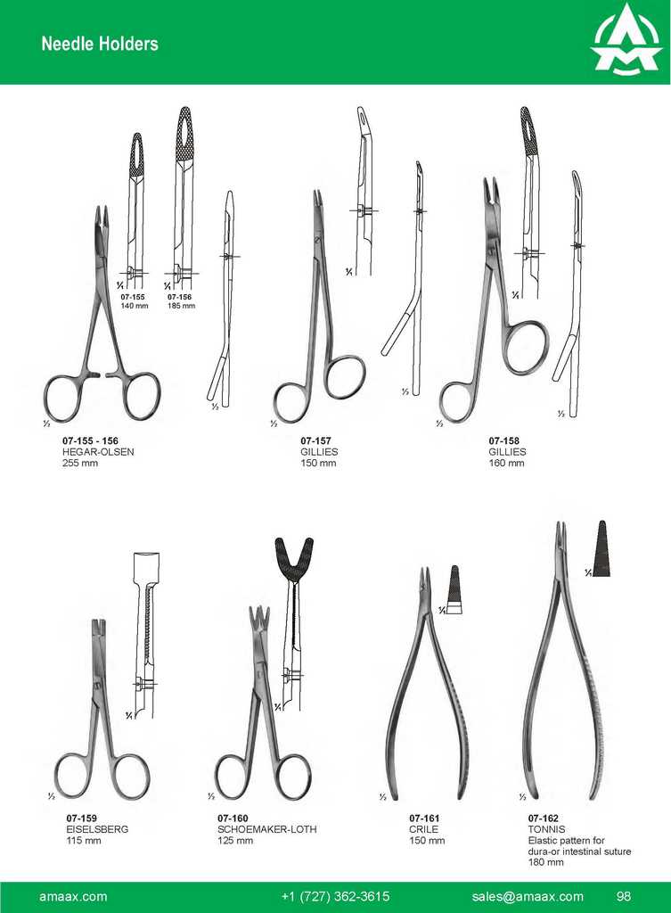G098 Needle Holders Hegar Olsen Gillies Gillies Eiselsberg Schoemaker Lothcrile Tonnis