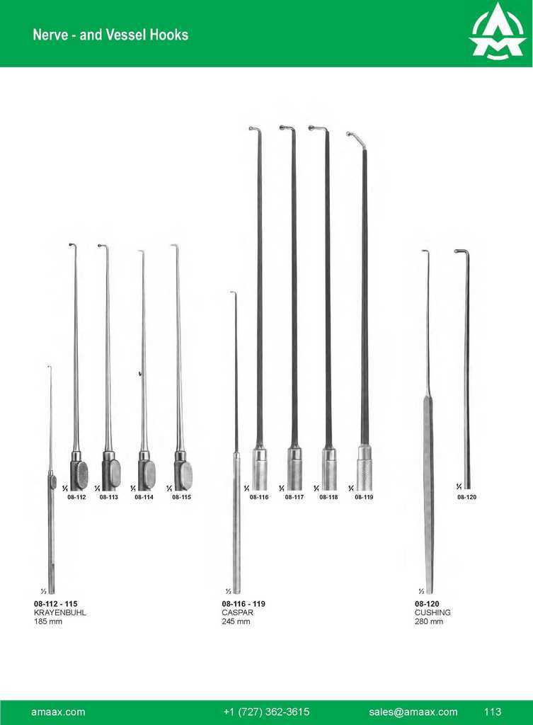 G113 Nerve Vessel Hooks Krayenbuhl Caspar Cushing