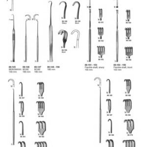 G115 Wound Trachea Retractors Bergmann Bose Flexible Shaft Sharp Large Cure