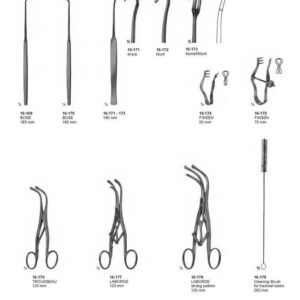G251 Tound Tracheal Hooks Dilators Finsen Trousseau Laborde Cleaning Brush