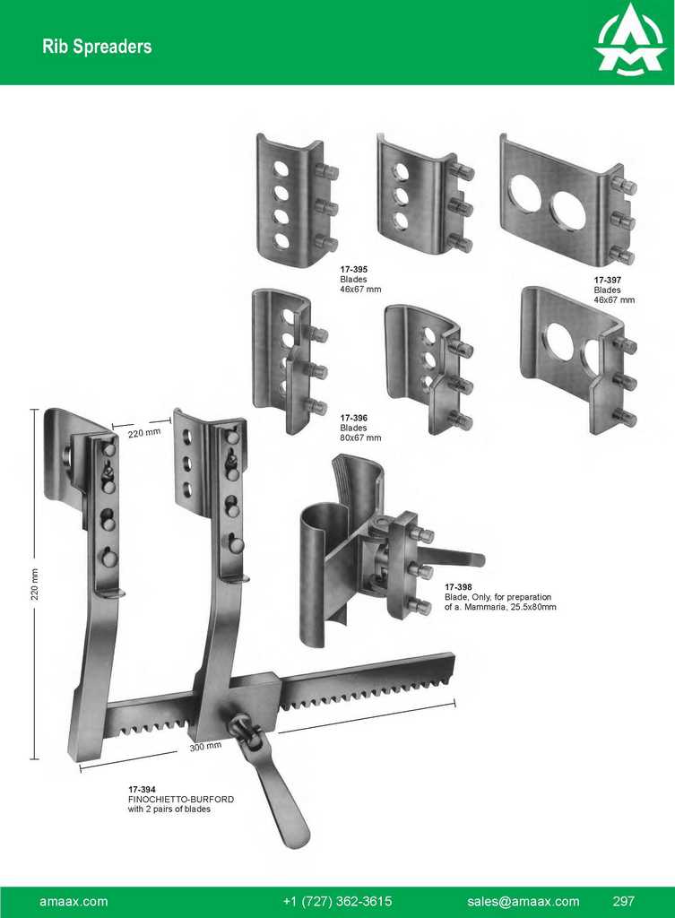 G297 Rib Spreaders Blades Finochietto Burford